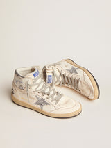 Golden Goose Sky Star in White & Silver Glitter