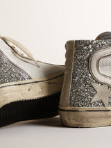 Golden Goose Slide in Glitter Silver & White Net