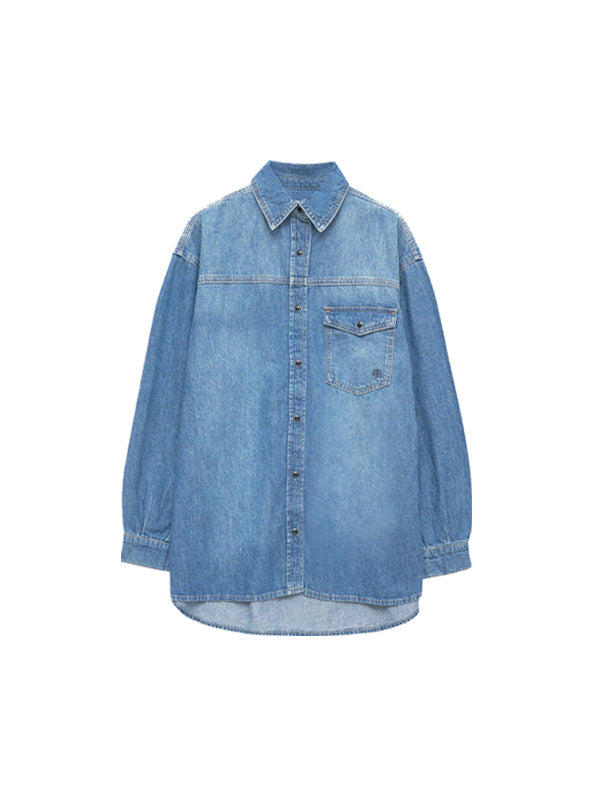 Anine Bing Sloan Shirt in Panama Blue