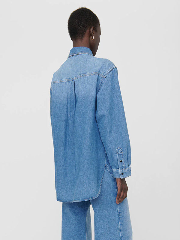 Anine Bing Sloan Shirt in Panama Blue