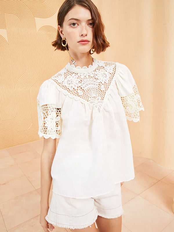 Ulla Johnson Sofia Top in Ivory