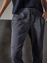 James Perse Soft Drape Utility Pant in Blue Oil