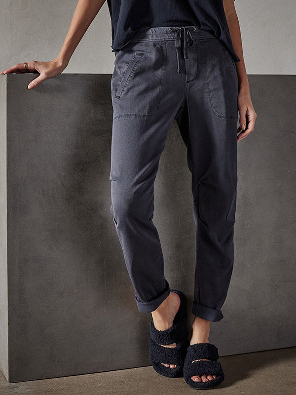 James Perse Soft Drape Utility Pant in Blue Oil