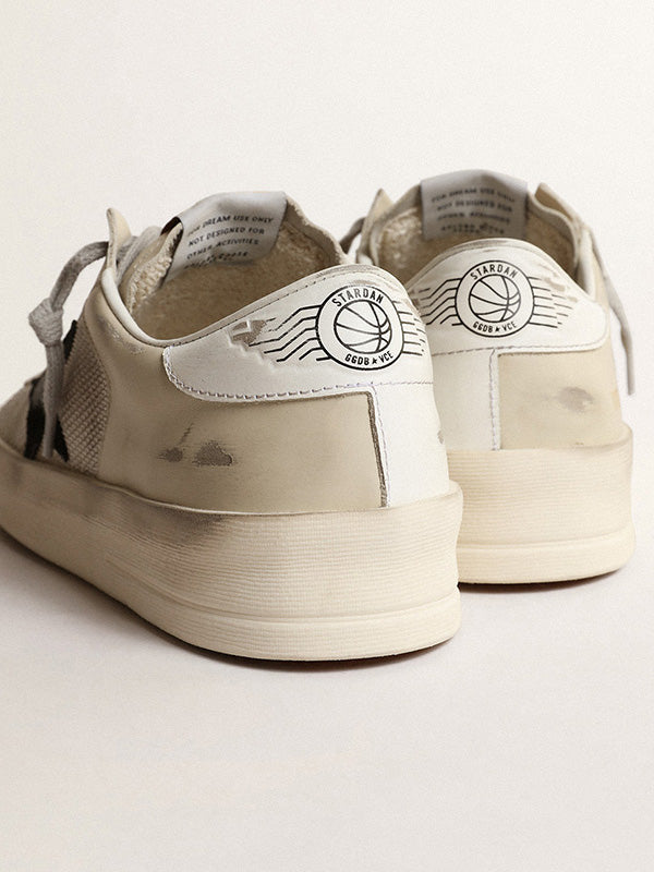 Golden Goose Stardan in Silver Net & Black Star