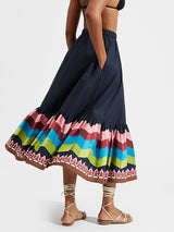 La DoubleJ Sunset Skirt in Sunset Navy Placee