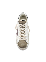 Golden Goose Super-star in Mauve Glitter & Black