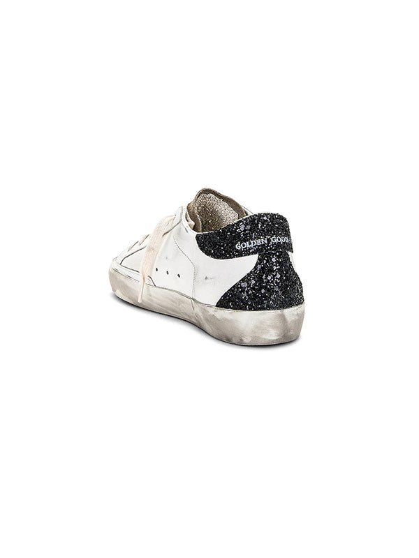 Golden Goose Super-star in Mauve Glitter & Black