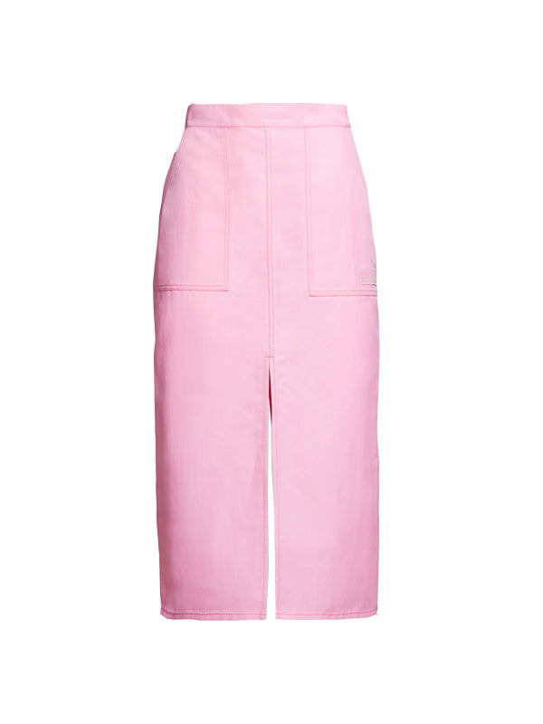 Marni Technical Cotton-Linen Skirt in Pink
