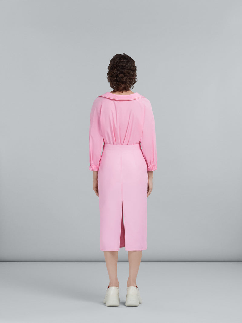 Marni Technical Cotton-Linen Skirt in Pink