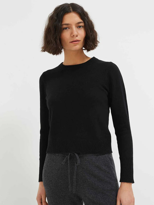 Chinti and Parker The Cropped Essentials Sweater in Black