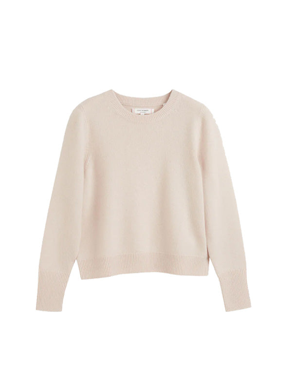 Chinti and Parker The Cropped Essentials Sweater in Bone