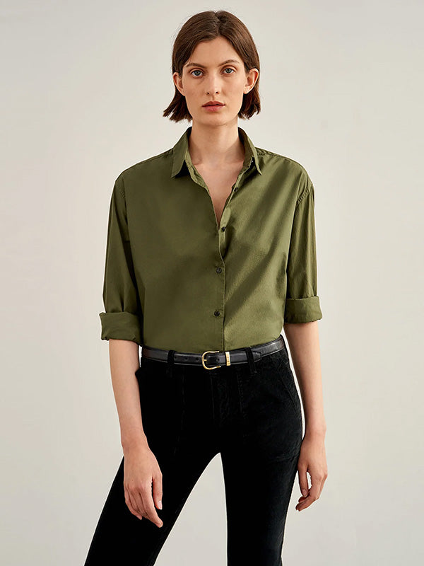 Nili Lotan Yorke Shirt in Clover