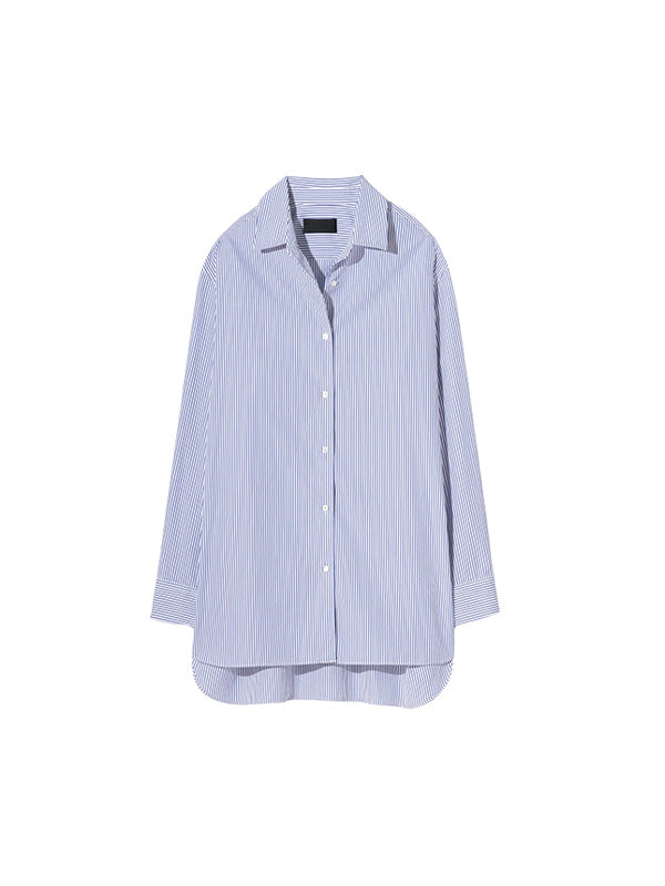 Nili Lotan Yorke Shirt in White Navy Stripe